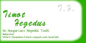 timot hegedus business card