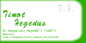 timot hegedus business card